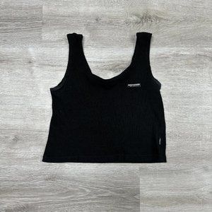 Magpie Robin Korean Brand Black Ribbed Cropped Tank Top